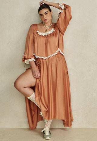 Poison Peach Maxi Skirt