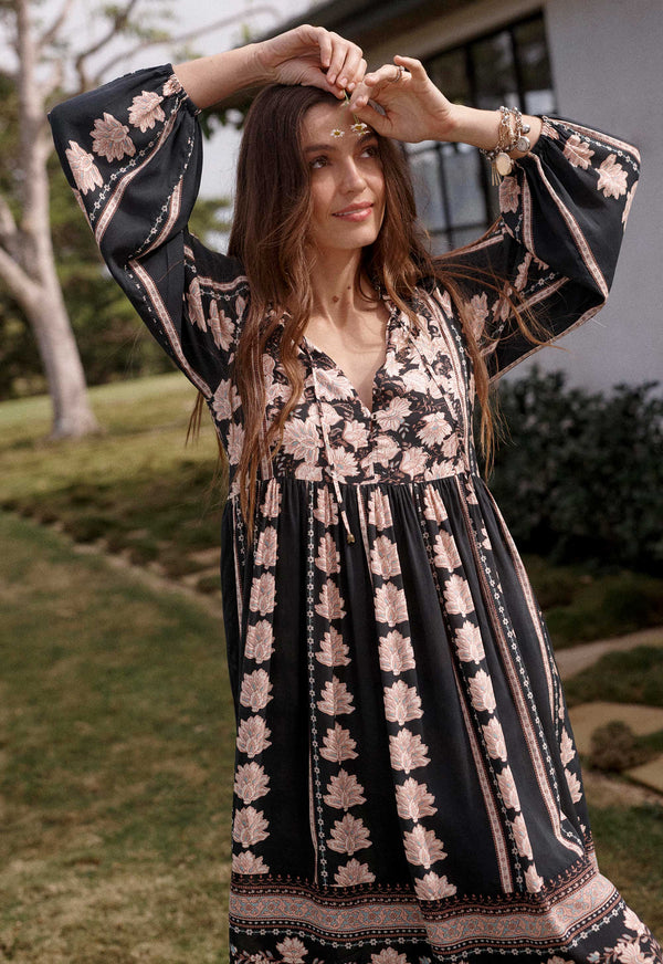 Petalwood Boho Midi Dress – SPELL