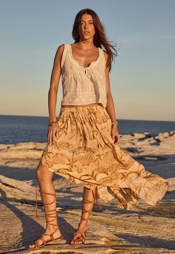 Mermaid Cove Midi Skirt – SPELL