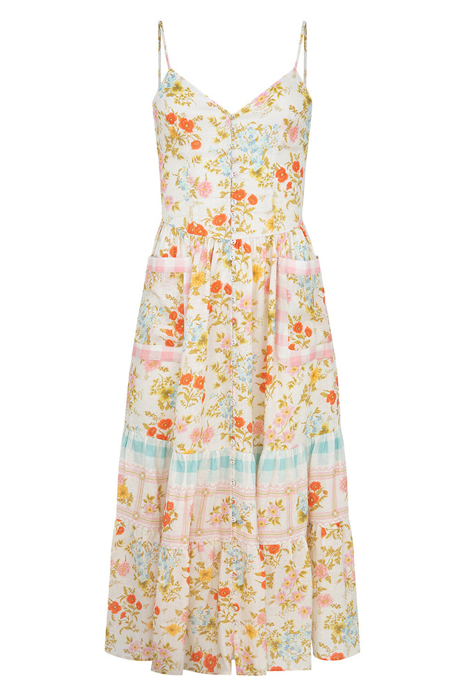 Flora Linen Midi Dress – SPELL