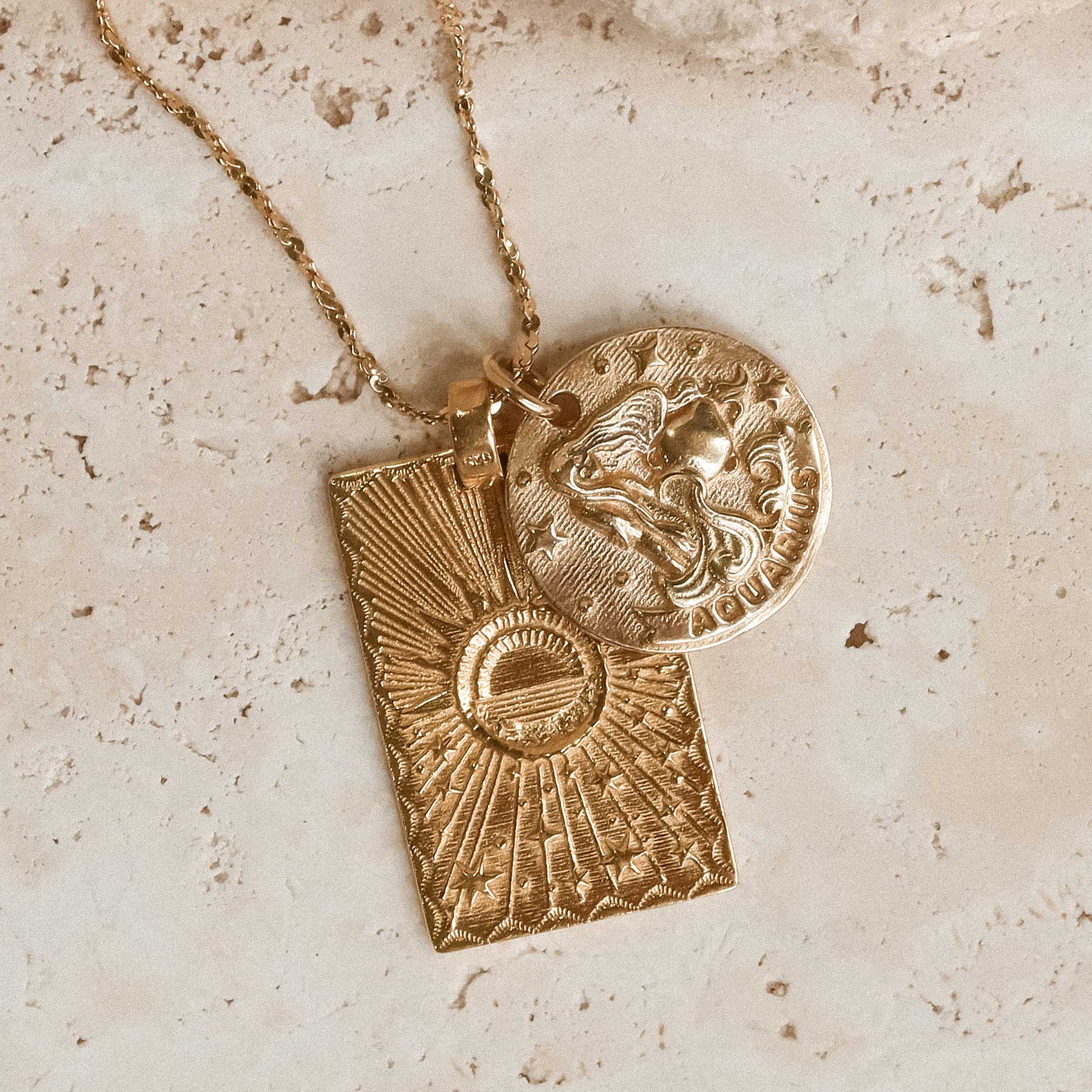 Aquarius gold sale pendant