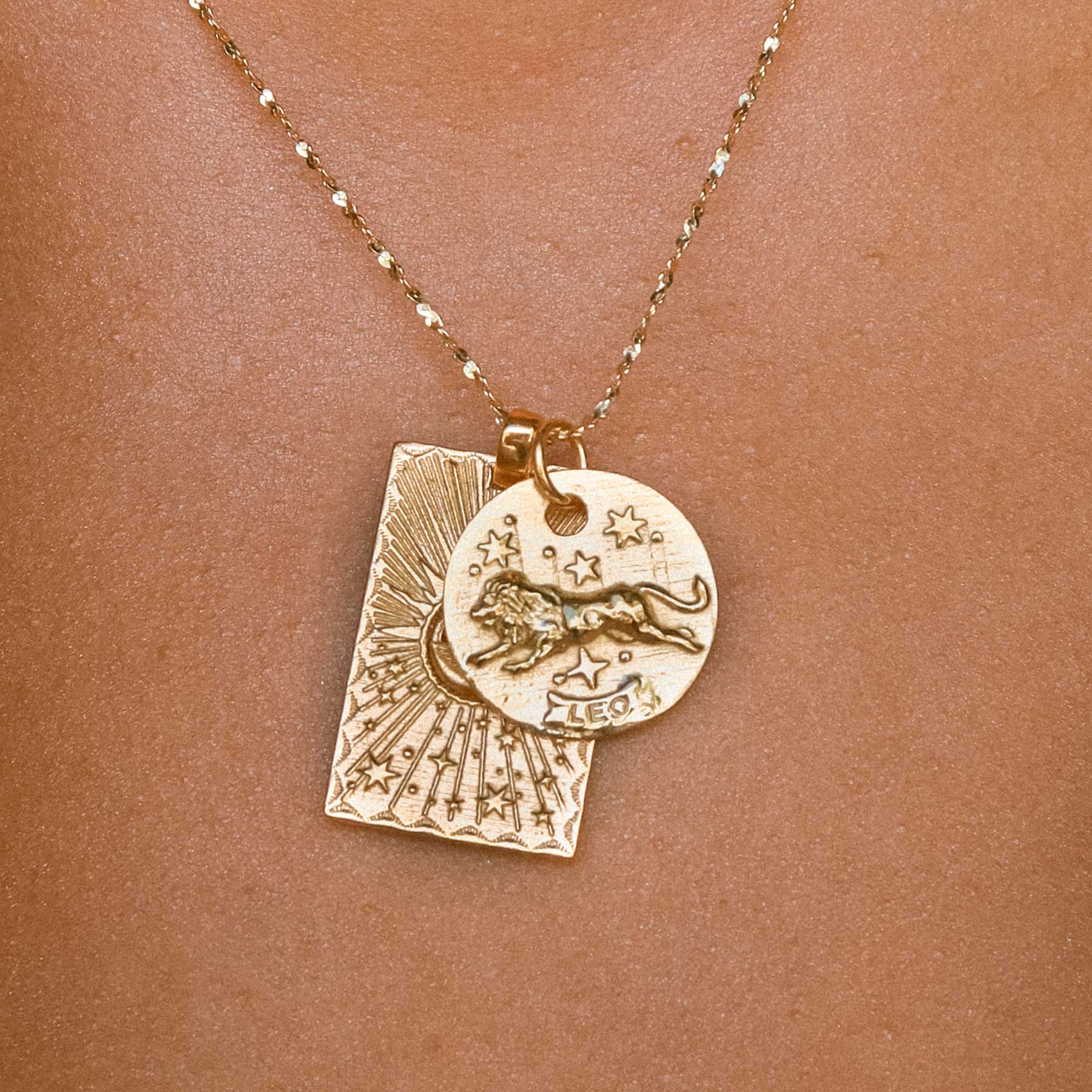 Buy Dainty 14k Solid Gold Leo Zodiac Necklace, Leo Symbol Pendant, Zodiac  Solid Gold, Personalized Leo Sign Zodiac Pendant, Custom Zodiac Online in  India - Etsy
