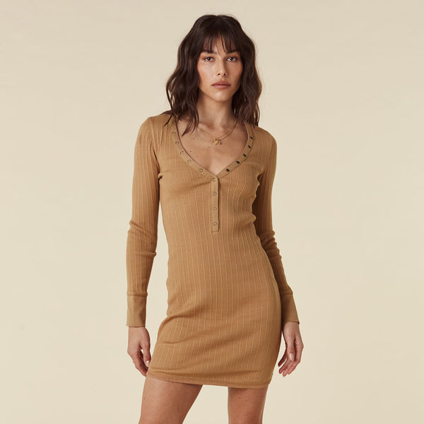 Stella Rib Henley Dress – SPELL