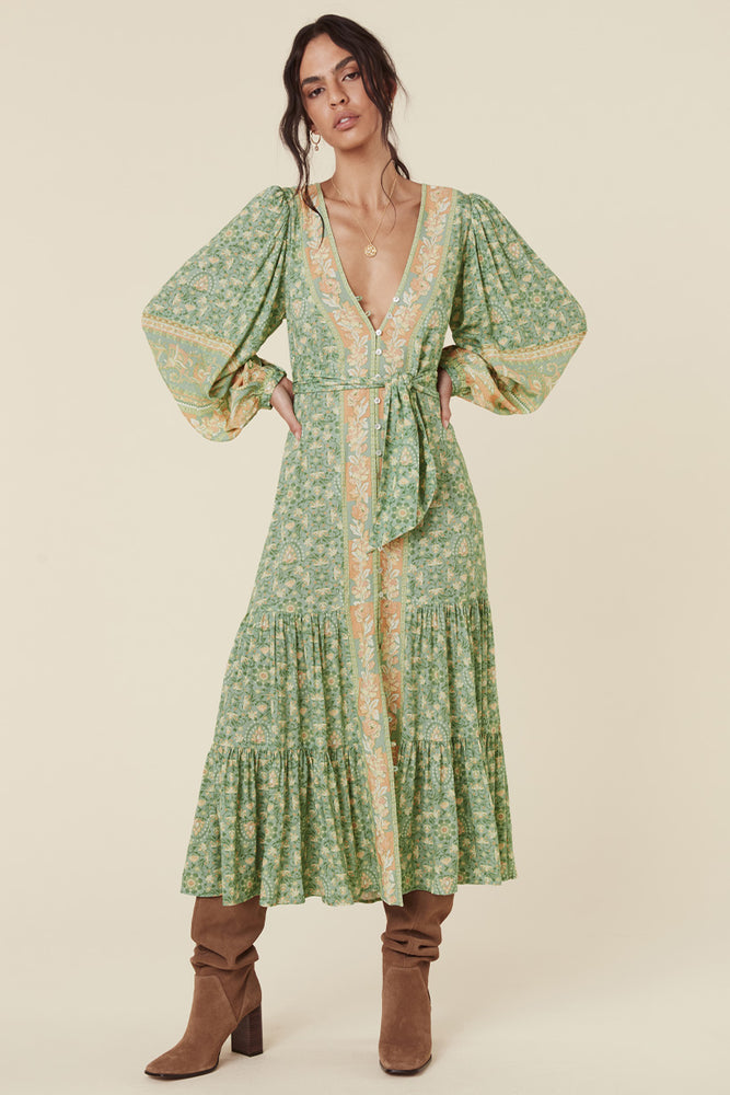Madame Peacock Button Through Gown – SPELL